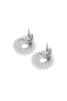 Spiral Earrings, Plated Brass & Cubic Zirconias